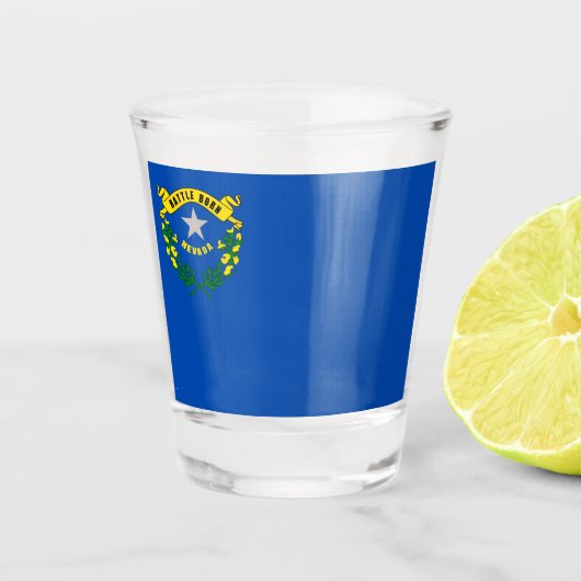 Patriottisch borrelglas met vlag van Nevada Shot Glas (Voorkant)