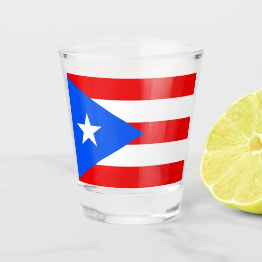 Patriottisch borrelglas met vlag van Puerto Rico Shot Glas (Voorkant)