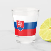 Patriottisch borrelglas met vlag van Slowakije Shot Glas (Voorkant)