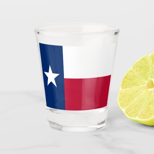 Patriottisch borrelglas met vlag van Texas Shot Glas (Voorkant)