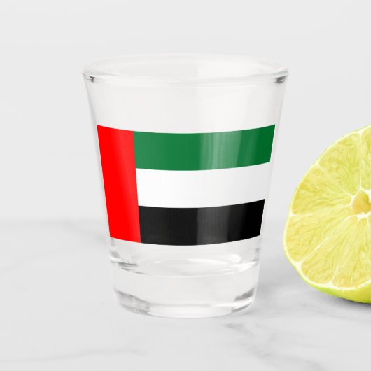 Patriottisch borrelglas met vlag van VAE Shot Glas (Voorkant)