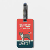 patriottisch | Boston Terrier Bagagelabel (Achterkant verticaal)