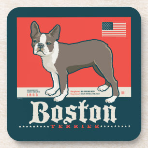 patriottisch   Boston Terrier Bier Onderzetter