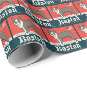 patriottisch | Boston Terrier Cadeaupapier (Rol Hoek)