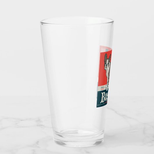 patriottisch | Boston Terrier Glas (Rechts)