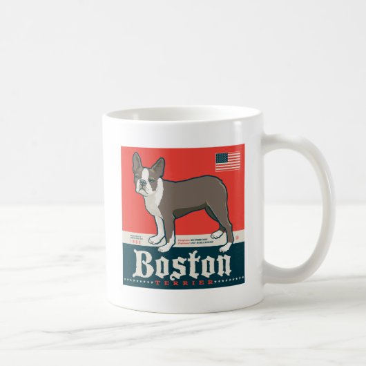 patriottisch | Boston Terrier Koffiemok (Rechts)