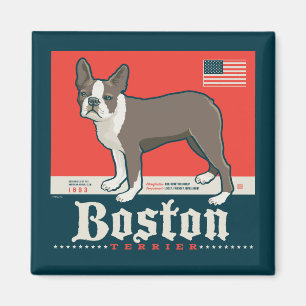 patriottisch   Boston Terrier Magneet