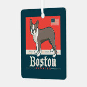 patriottisch | Boston Terrier Metalen Ornament (Voorkant links)