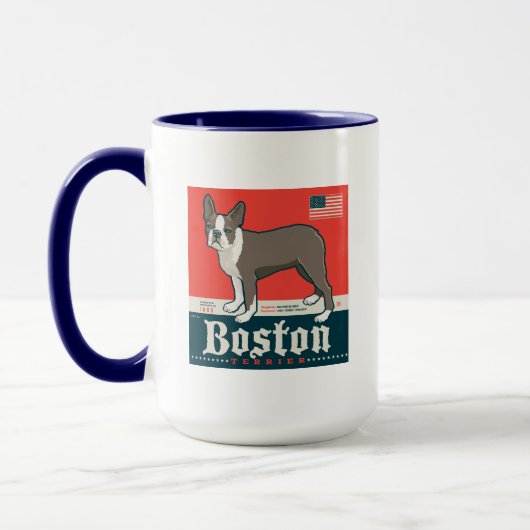 patriottisch | Boston Terrier Mok (Links)