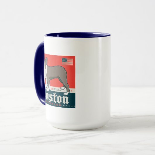 patriottisch | Boston Terrier Mok (Voorkant links)