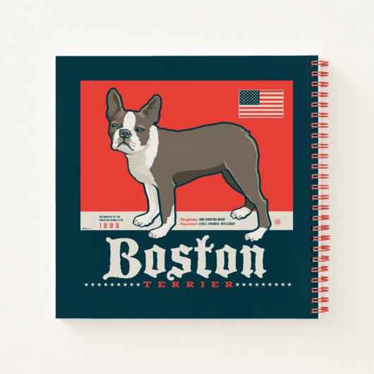 patriottisch | Boston Terrier Notitieboek (Achterkant)