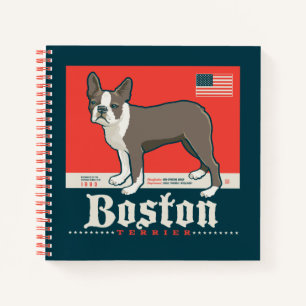 patriottisch   Boston Terrier Notitieboek