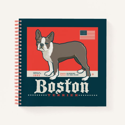 patriottisch | Boston Terrier Notitieboek (Voorkant)