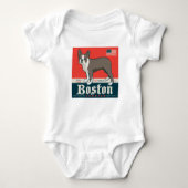 patriottisch | Boston Terrier Romper (Voorkant)