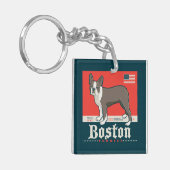 patriottisch | Boston Terrier Sleutelhanger (Voorkant Links)