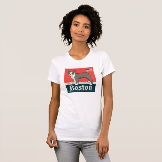patriottisch | Boston Terrier T-shirt (Voorkant volledig)