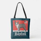patriottisch | Boston Terrier Tote Bag (Achterkant)