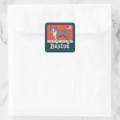 patriottisch | Boston Terrier Vierkante Sticker (Tas)