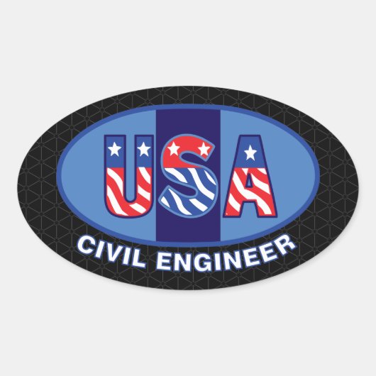 Patriottisch Bouwkundig Ingenieur Ovale Sticker (Voorkant)