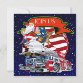 Patriottisch / brandweer Kerstmis Kaart (Voorkant)