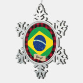 Patriottisch Brazilië, buffelpleister, Braziliaans Tin Sneeuwvlok Ornament (Rechts)
