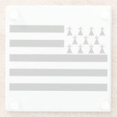 Patriottisch Brittany Flag Glass Onderzetter (Achterkant)