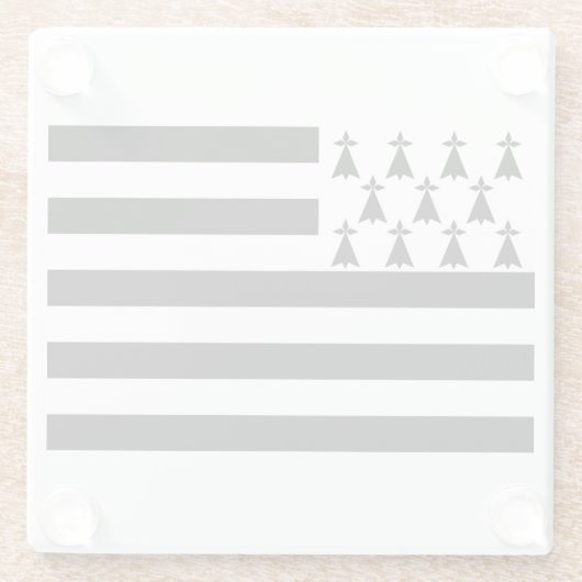 Patriottisch Brittany Flag Glass Onderzetter Glazen Onderzetter (Achterkant)
