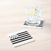 Patriottisch Brittany Flag Square Paper Onderzette Kartonnen Onderzetters (Insitu)