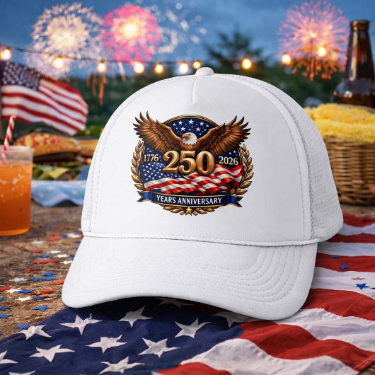 Patriottisch bronzen 250e jubileumembleem trucker pet