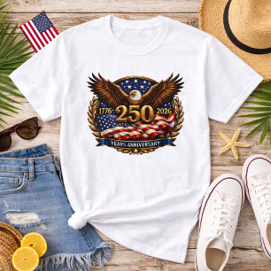 Patriottisch bronzen 250ste verjaardagsembleem t-shirt