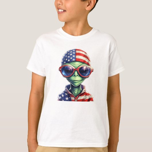Patriottisch buitenaards wezen t-shirt (Voorkant)