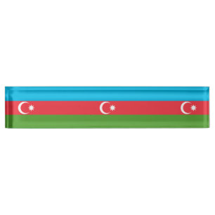 Patriottisch bureaublad naamplaat met Vlag van Aze Naambordje