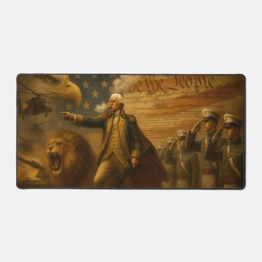 Patriottisch Cadet Washington Mousepad Bureaumat (Voorkant)
