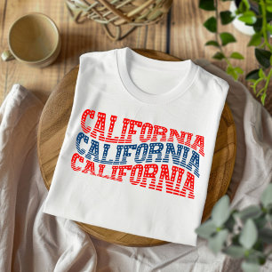 Patriottisch California rood en blauw Boho T-shirt