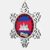 Patriottisch Cambodja, buffelplein, Cambodjaanse v Tin Sneeuwvlok Ornament (Rechts)