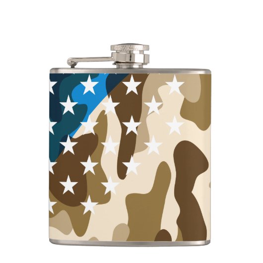 Patriottisch camouflage heupfles (Voorkant)