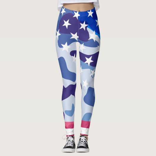 Patriottisch camouflage leggings (Voorkant)