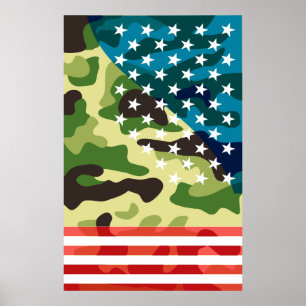 Patriottisch camouflage poster