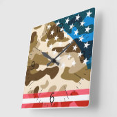 Patriottisch camouflage vierkante klok (Hoek)