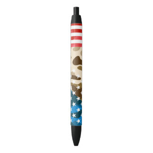 Patriottisch camouflage zwarte inkt pen