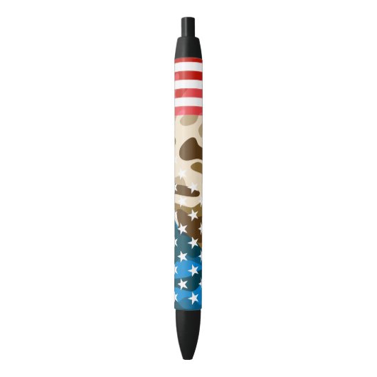 Patriottisch camouflage zwarte inkt pen (Voorkant Verticaal)