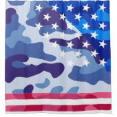 Patriottisch camouflagepatroon douchegordijn (Voorkant)