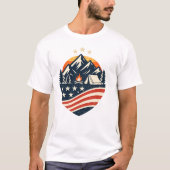 Patriottisch Camping Berg T-Shirt (Voorkant)