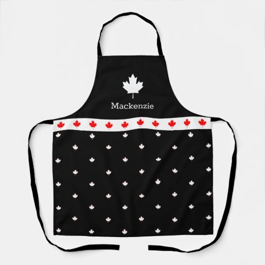 Patriottisch Canadees rood en wit maanblad | BLAC Schort (Voorkant)
