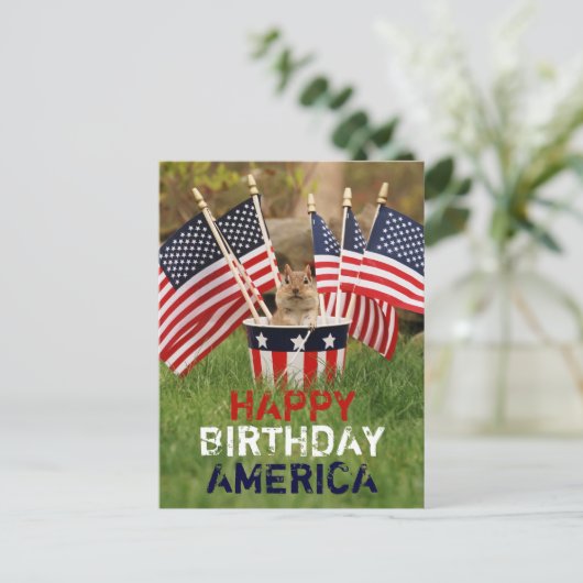 Patriottisch Chipmunk-Briefkaart Briefkaart (Staand voorkant)