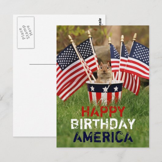 Patriottisch Chipmunk-Briefkaart Briefkaart (Voorkant / Achterkant)