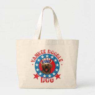 Patriottisch Chocolade Lab Grote Tote Bag