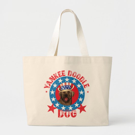 Patriottisch Chocolade Lab Grote Tote Bag (Voorkant)