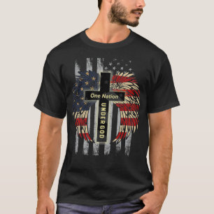 Patriottisch Christelijk een natie onder God Veren T-shirt