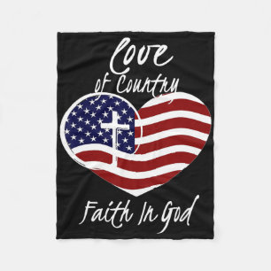 Patriottisch christelijk geloof in God Hart Kruis Fleece Deken